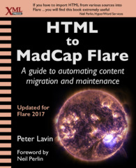 Cover of HTML to MadCap Flare, linked to Amazon.com