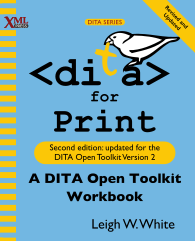 Cover of DITA for Print, linked to larger image